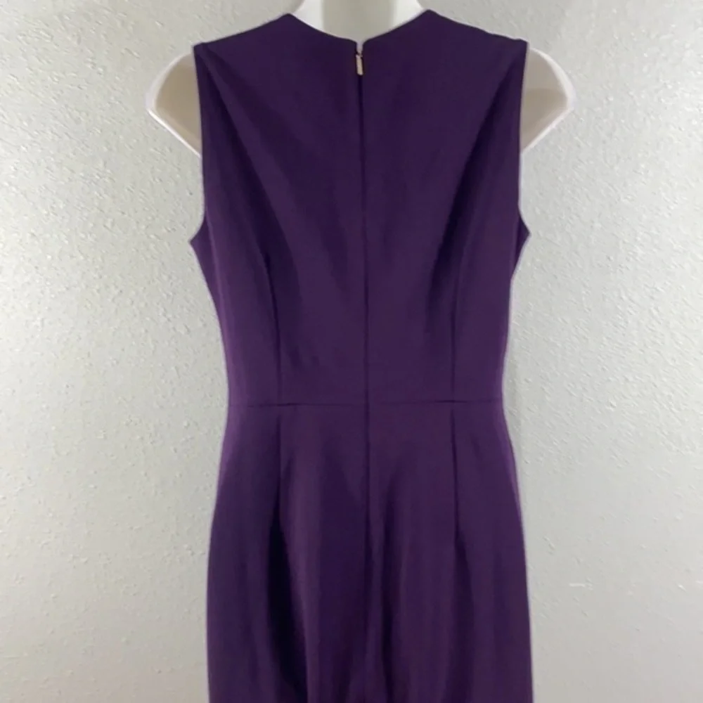 NWT DKNY purple faux leather detail sheath dress X1